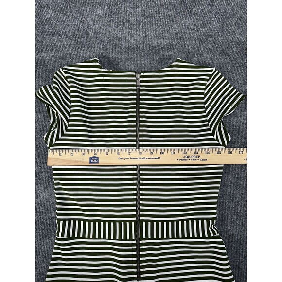 DE Collection Dress Women's Size S Green White Scoop Neck Midi Casual Striped - Picture 8 of 10
